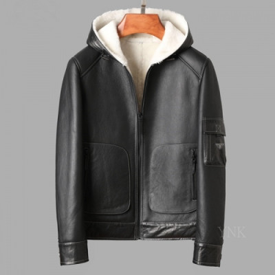 [프라다]Prada 2020 Mens Logo Casual Leather Jacket - 프라다 2020 남성 로고 캐쥬얼 가죽 자켓 Pra01194x.Size(m - 3xl).블랙
