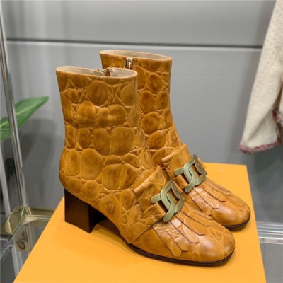 Tod's 2020 Women's Leather Ankle Boots - 토즈 2020 여성용 레더 앵글부츠,Size(225-250),TODS0137,옐로우