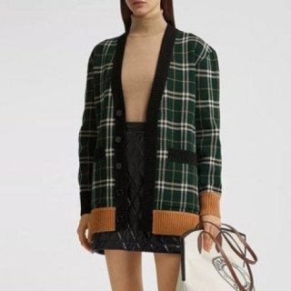[버버리]Burberry 2020 Womens Vintage V-neck Wool Cardigan - 버버리 2020 여성 빈티지 브이넥 울 가디건 Bur03495x.Size(s - l).그린