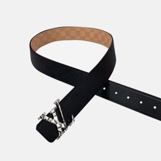 Louis Vuitton 2020 Men's Leather Belt - 루이비통 2020 남성용 레더 벨트,Size(4cm),LOUBT0153,블랙