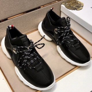 Moncler 2021 Men's Leather Sneakers - 몽클레어 2021 남성용 레더 스니커즈,Size(240-270),MONCS0068,블랙
