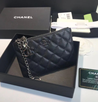 Chanel 2022 Womens Leather Coin purse 14cm - 샤넬 2022 여성용 레더 코인퍼스,14cm,CHAW0089,블랙