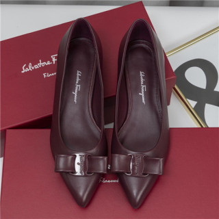 Salvatore Ferragamo 2021 Women's Leather Flat - 페라가모 2021 여성용 레더 플렛,Size(225-250),FGMS0513,와인