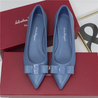 Salvatore Ferragamo 2021 Women's Leather Flat - 페라가모 2021 여성용 레더 플렛,Size(225-250),FGMS0515,블루