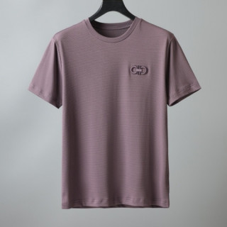 [페라가모]Ferragamo 2021 Mens Basic Logo Cotton Short Sleeved Tshirts - 페라가모 2021 남성 베이직 로고 코튼 반팔티 Fer0319x.Size(m - 3xl).퍼플