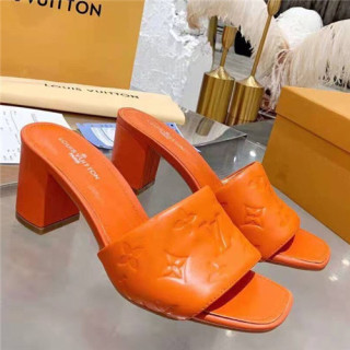 Louis Vuitton 2021 Women's Leather High Heel Slipper - 루이비통 2021 여성용 레더 하이힐 슬리퍼 ,Size(225-250),LOUS1841,오렌지