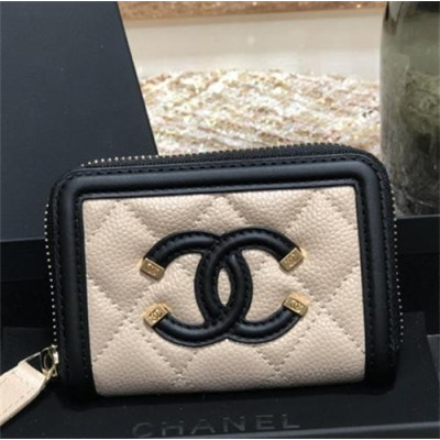 Chanel 2021 Women's Leather Coin purse/Card purse,11cm - 샤넬 2021 여성용 레더 코인퍼스/카드퍼스,11cm,CHAW0120,베이지