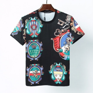 [돌체앤가바나]Dolce&Gabbana 2021 Mens Logo Silket Short Sleeved Tshirts - 돌체앤가바나 2021 남성 로고 실켓 반팔티 Dol0295x.Size(m - 3xl).블랙
