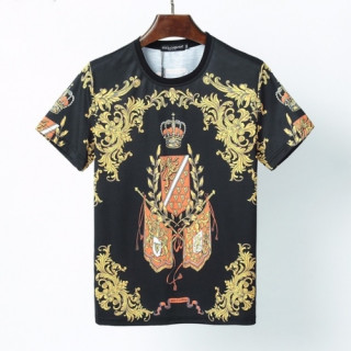 [돌체앤가바나]Dolce&Gabbana 2021 Mens Logo Silket Short Sleeved Tshirts - 돌체앤가바나 2021 남성 로고 실켓 반팔티 Dol0297x.Size(m - 3xl).블랙