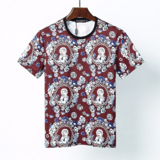 [돌체앤가바나]Dolce&Gabbana 2021 Mens Logo Silket Short Sleeved Tshirts - 돌체앤가바나 2021 남성 로고 실켓 반팔티 Dol0300x.Size(m - 3xl).버건디