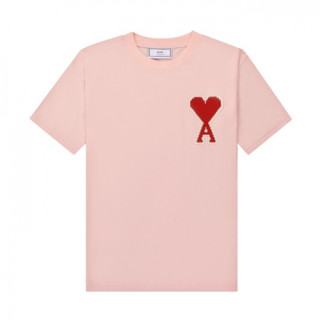 [아미]Ami 2021 Mm/Wm 'Ami de Coeur' Casual Cotton Short Sleeved Tshirt - 아미 2021 남/녀 로고 코튼 캐쥬얼 반팔티 Ami0097x.Size(s - l).핑크