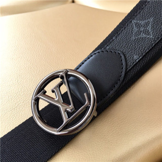 Louis Vuitton 2021 Men's Leather Belt,3.8cm - 루이비통 2021 남성용 레더 벨트,3.8cm,LOUBT0164,블랙
