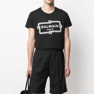 [발망]Balmain 2021 Mens Logo Cotton Short Sleeved Tshirs - 발망 2021 남성 로고 코튼 반팔티 Bam0129x.Size(s - 2xl).블랙