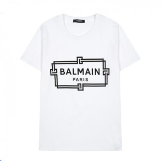 [발망]Balmain 2021 Mens Logo Cotton Short Sleeved Tshirs - 발망 2021 남성 로고 코튼 반팔티 Bam0130x.Size(s - 2xl).화이트