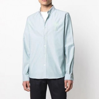 [아미]Ami 2021 Mens Logo Casual Cotton Shirts - 아미 2021 남성 로고 캐쥬얼 코튼 셔츠Ami0102x.Size(m - 2xl).민트