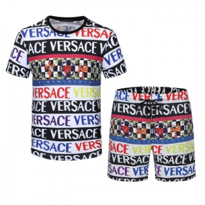 [럭셔리]Versace 2021 Mens Medusa Silket Training Short Sleeved Clothes&Half Pants - 베르사체 2021 남성 메두사 실켓 반팔 트레이닝복&반바지 Ver0819x Size(m - 3xl) 블랙