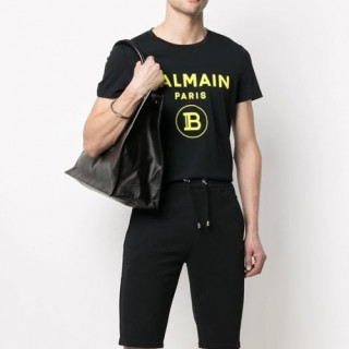 Balmain  Mens Logo Cotton Short Sleeved Tshirs Black - 발망 2021 남성 로고 코튼 반팔티 Bam0137x Size(m - 3xl) 블랙