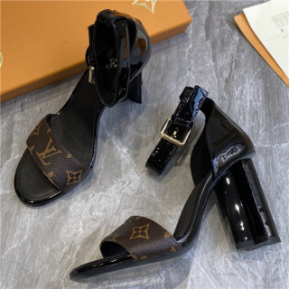 [매장판]Louis Vuitton 2021 Women's Leather High Heel Sandal,LOUS1988 - 루이비통 2021 여성용 레더 하이힐 샌들,Size(225-250),블랙