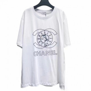 Chanel 2021 Mm/Wm 'CC' Logo Cotton Short Sleeved Tshirts White - 샤넬 2021 남/녀 'CC'로고 코튼 반팔티 Cnl0683x Size(s - xl) 화이트