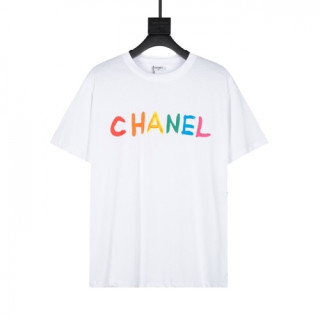 Chanel  Mm/Wm 'CC' Logo Cotton Short Sleeved Tshirts White - 샤넬 2021 남/녀 'CC'로고 코튼 반팔티 Cnl0685x Size(xs - l) 화이트