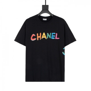 Chanel  Mm/Wm 'CC' Logo Cotton Short Sleeved Tshirts Black - 샤넬 2021 남/녀 'CC'로고 코튼 반팔티 Cnl0686x Size(xs - l) 블랙