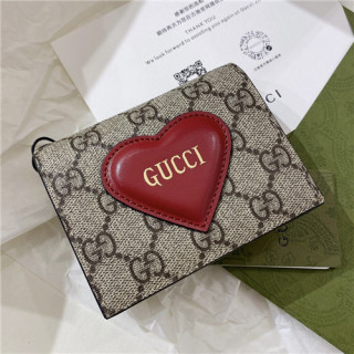 [러블리]Gucci 2021 Women's LOVE Leather Wallet,11cm,GUW0198 - 구찌 2021 여성용 LOVE 레더 반지갑,11cm,베이지