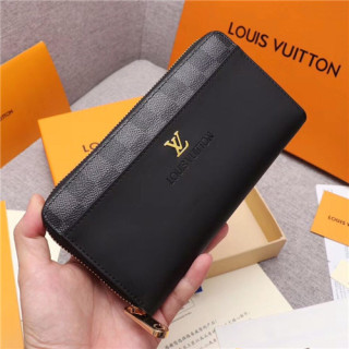 Louis Vuitton 2021 Men's Leather Wallet,19.5cm,LOUWT0516 - 루이비통 2021 남성용 레더 장지갑,19.5cm,블랙