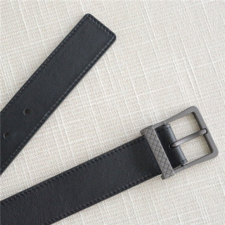 Bottega Veneta 2021 Men's Leather Belt,3.5cm,BOTBT0043 - 보테가베네타 2021 남성용 레더 벨트,3.5cm,블랙