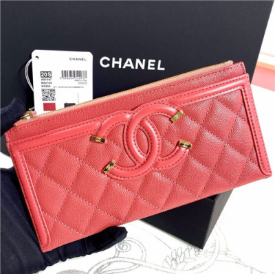 Chanel 2021 Women's Leather Wallet,19cm,CHAW0135 - 샤넬 2021 여성용 레더 장지갑,19cm,핑크