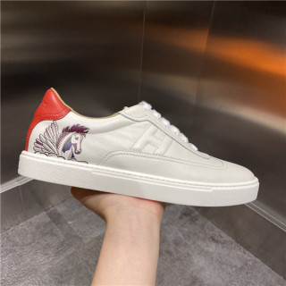 Hermes 2021 Men's Leather Sneakers,HERS0486 - 에르메스 2021 남성용 레더 스니커즈,Size(240-270),화이트