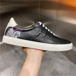 Hermes 2021 Men's Leather Sneakers,HERS0487 - 에르메스 2021 남성용 레더 스니커즈,Size(240-270),블랙