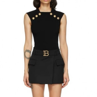 Balmain  Womens Sleeve-less Tshirts Black - 발망 2021 여성 니트 Bam0141x Size(s - l) 블랙