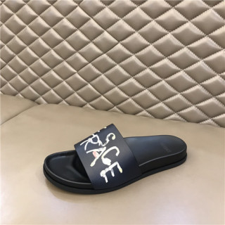 Versace 2021 Men's Leather Slipper,VERS0573 - 베르사체 2021 남성용 레더 슬리퍼,Size(240-270),블랙