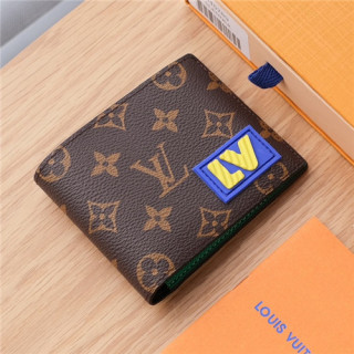 Louis Vuitton 2021 Men's Leather Wallet,10cm,LOUWT0522 - 루이비통 2021 남성용 레더 반지갑,10cm,브라운