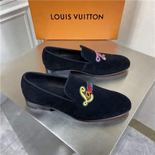 Louis Vuitton 2021 Men's Leather Loafer,LOUS2201 - 루이비통 2021 남성용 레더 로퍼,Size(240-270),블랙