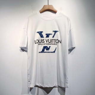 Louis vuitton  Mm/Wm Logo Short Sleeved Tshirts White - 루이비통 2021 남/녀 로고 반팔티 Lou03432x Size(m - 2xl) 화이트