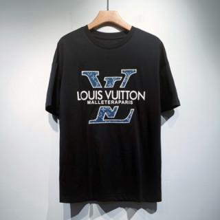 Louis vuitton  Mm/Wm Logo Short Sleeved Tshirts Black - 루이비통 2021 남/녀 로고 반팔티 Lou03433x Size(m - 2xl) 블랙