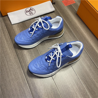 Hermes 2021 Men's Leather Sneakers,HERS0505 - 에르메스 2021 남성용 레더 스니커즈,Size(240-270),블루