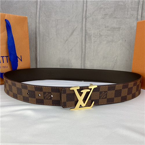 Louis Vuitton 2021 Men's Leather Belt,3.5cm,LOUBT0226 - 루이비통 2021 남성용 레더 벨트,3.5cm,브라운