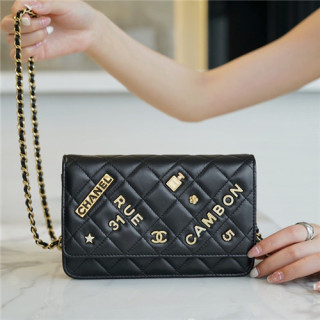 [유니크한]Chanel 2021 Women's Leather Shoulder Bag,19cm,CHAB1718 - 샤넬 2021 여성용 레더 숄더백,19cm,블랙