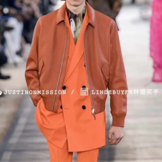 Berluti  Mens Casual Leather Jackets Orange - 벨루티 2021 남성 캐쥬얼 가죽 자켓 Ber0043x Size(m - 3xl) 오렌지