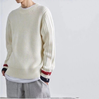 Thom Browne  Mm/Wm Strap Crew-neck Wool Sweaters White - 톰브라운 2021 남/녀 스트랩 크루넥 울 스웨터 Thom01460x Size(1 - 4) 화이트