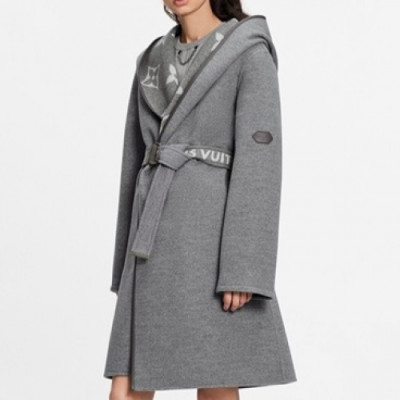 [매장판]Louis vuitton  Womens Signature Logo Wool Coats Gray - 루이비통 2021 여성 시그니처 로고 울 코트 Lou03730x Size(s - l) 그레이