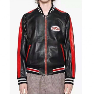 Gucci  Mens Classic Leather Jackets Black - 구찌 2021 남성 클래식 캐쥬얼 가죽 자켓 Guc04448x Size(m - 3xl) 블랙