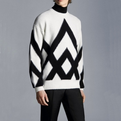 Moncler 2021 Mens Retro Logo Crew-neck Sweaters White - 몽클레어 2021 남성 레트로 로고 크루넥 스웨터 Moc02364x Size(m - 2xl) 화이트