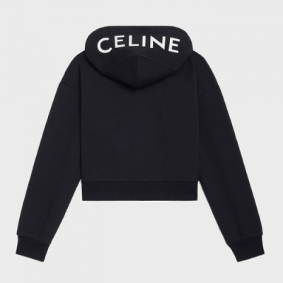 Celine  Womens Logo Cotton Hoodie Black - 셀린느 2021 여성 로고 코튼 후디 Cel0181x Size(s - l) 블랙