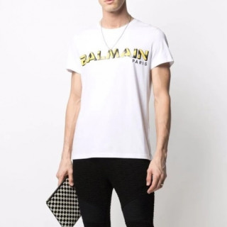 Balmain  Mens Logo Cotton Short Sleeved Tshirs White - 발망 2021 남성 로고 코튼 반팔티 Bam0150x Size(m - 3xl) 화이트