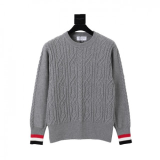 Thom Browne  Mm/Wm Strap Crew-neck Wool Sweaters Gray - 톰브라운 2021 남/녀 스트랩 크루넥 울 스웨터 Thom01498x Size(s - l) 그레이