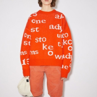 Acne Mm/Wm Patch Point Sweaters Orange - 아크네 2020 남/녀 패치 포인트 울 스웨터 Acn0139x Size(s - xl) 오렌지