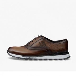 벨루티  남성 캐쥬얼 레더 스니커즈 Szie(245 - 270) 브라운 - Berluti  Men's Casual Leather Sneakers Ber0075x Brown